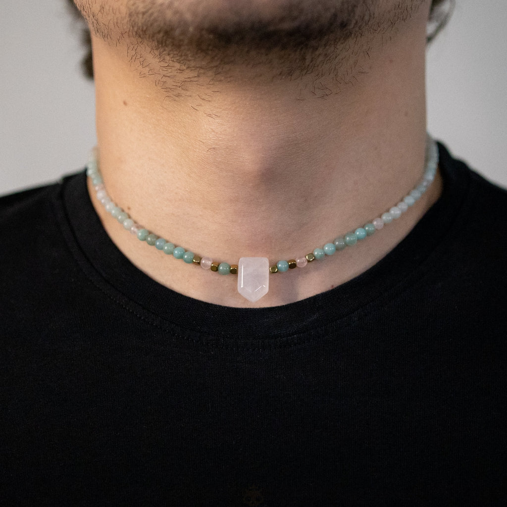 Amazonite & Rose Quartz Necklace – crystal – Corona Charms