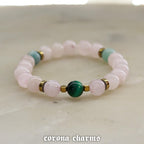 Handmade Gemstone Beaded Bracelet, Love & Abundance, Healing Jewelry – XS crystal – Corona Charms