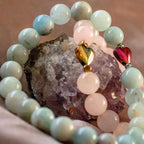 Heart Besties Gemstone Friendship Bracelet – XS crystal – Corona Charms