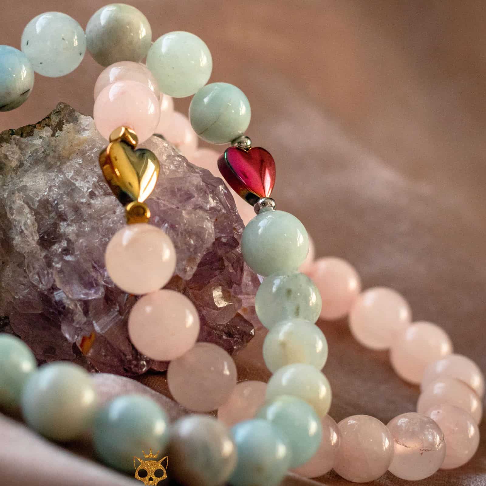 Heart Besties Gemstone Friendship Bracelet – XS crystal – Corona Charms