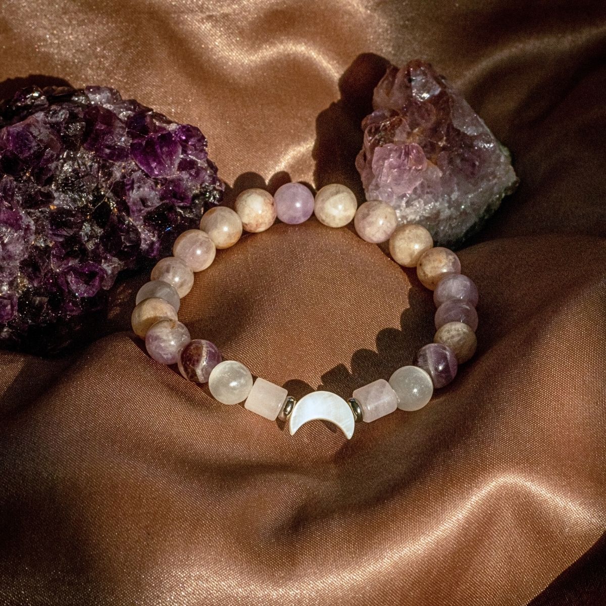 Moonlight Lover Bracelet | Lavender Amethyst & Stainless Steel – XS crystal – Corona Charms