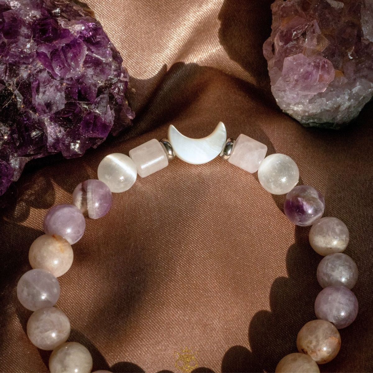 Moonlight Lover Bracelet | Lavender Amethyst & Stainless Steel – XS crystal – Corona Charms