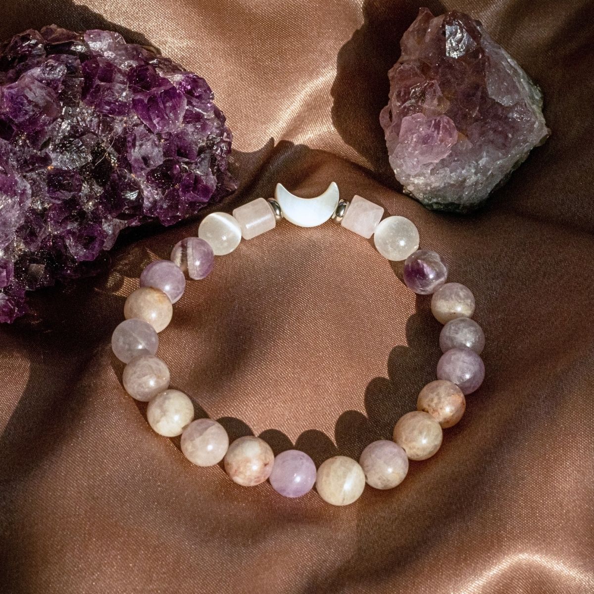 Moonlight Lover Bracelet | Lavender Amethyst & Stainless Steel – XS crystal – Corona Charms