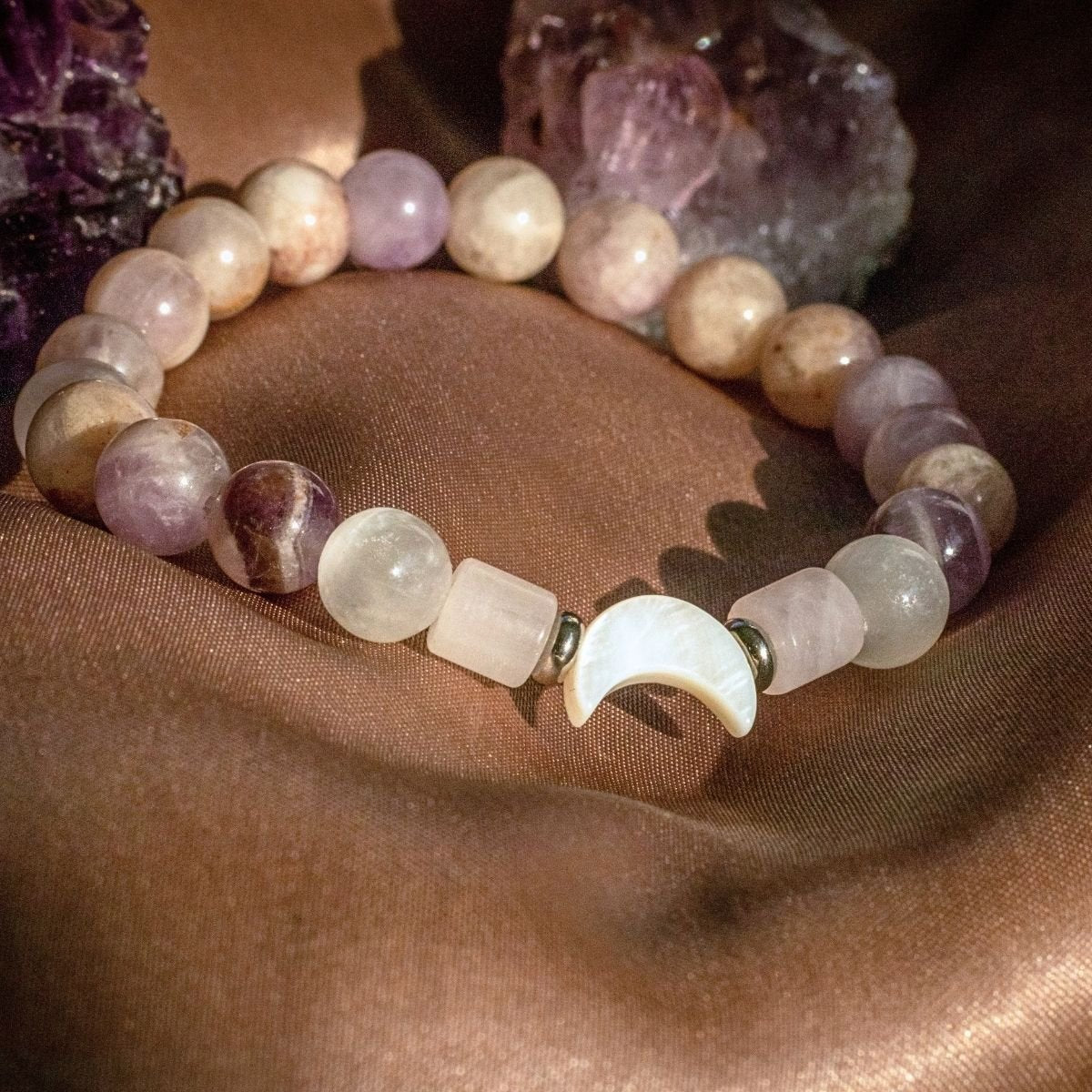 Moonlight Lover Bracelet | Lavender Amethyst & Stainless Steel – XS crystal – Corona Charms