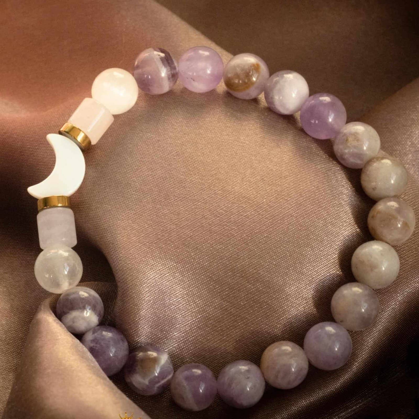 Moonlight Lovers Bracelet – Handmade Beaded Jewelry for Couples & Friends – Hematite Golden Plated crystal – Corona Charms