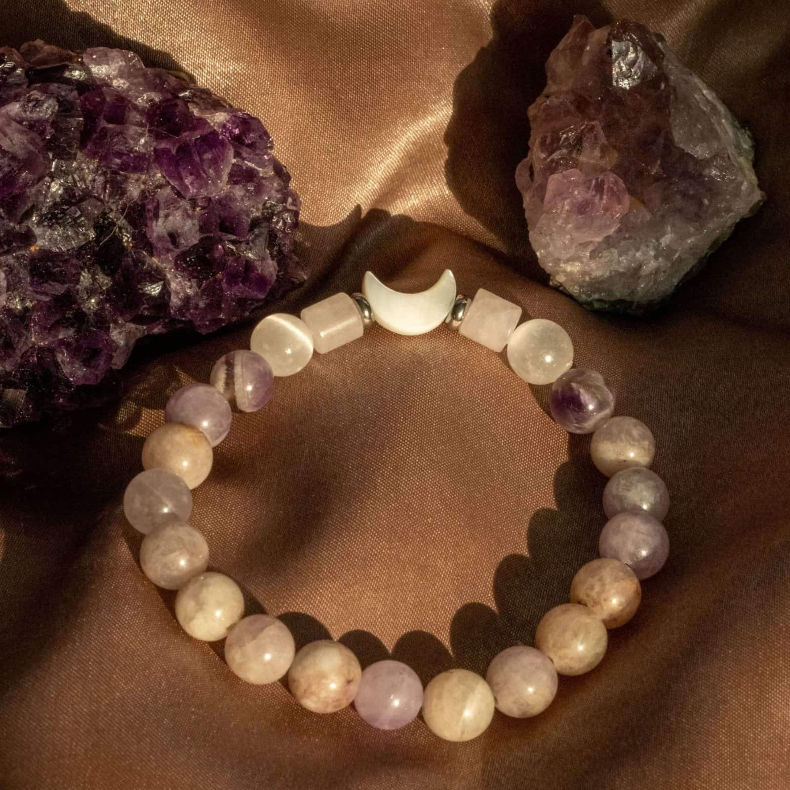 Moonlight Lovers Bracelet – Handmade Beaded Jewelry for Couples & Friends – Stainless steel crystal – Corona Charms