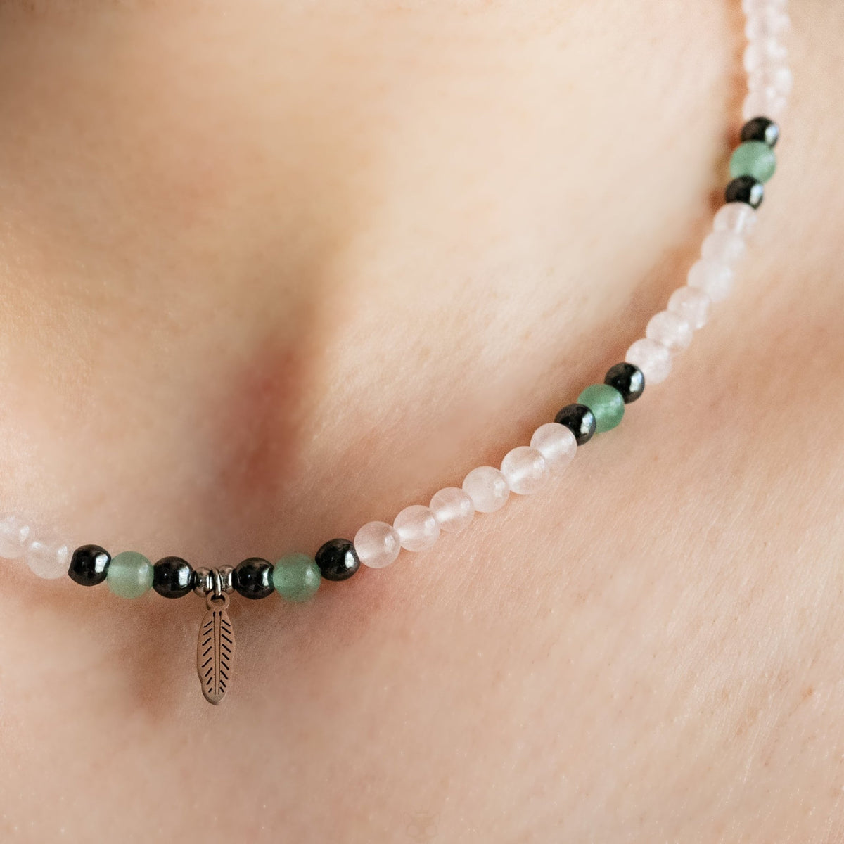 Rose Quartz & Green Aventurine Necklace – crystal – Corona Charms